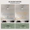Siljoy 72-in Nickel Ceiling Fan with Nickel or oak Color Blades Ceiling Fan With Light-Remote Included - 3 of 4