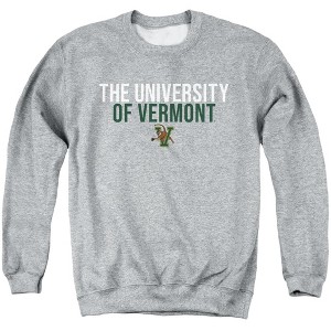 University of Vermont Official Stacked Adult Crewneck Sweatshirt, Athletic Heather - 1 of 4