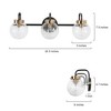 LNC Astrid Polished Gold and Matte Black Modern/Contemporary Vanity  Lights,Textured Globe Glass,1 Light/2 Light/3 Light/4 Light - 3 of 4