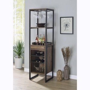 Gulches Weathered Oak Finish Wine Rack: Stylish Storage Solution - 1 of 4