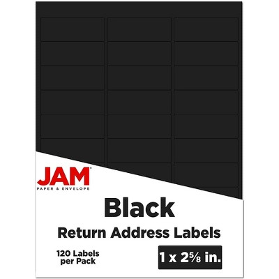 JAM Paper Laser/Inkjet Mailing Address Labels 1" x 2 5/8" Black 302228592