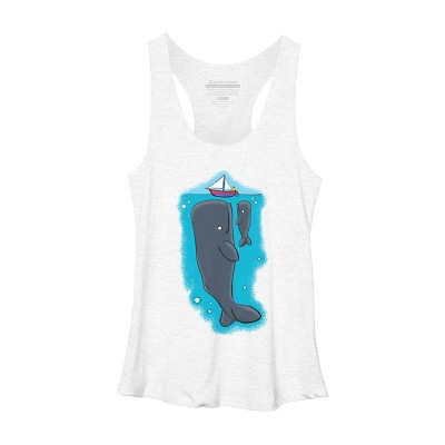 Women's Design By Humans Cute whales and sailing boat cartoon illustration By thefrogfactory Racerback Tank Top