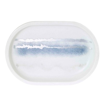 Murano White and Silver Resin Soap Dish