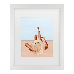 Trademark Fine Art - Ivy Green Illustrations Poolside Girl Matted Framed Art - 1 of 4