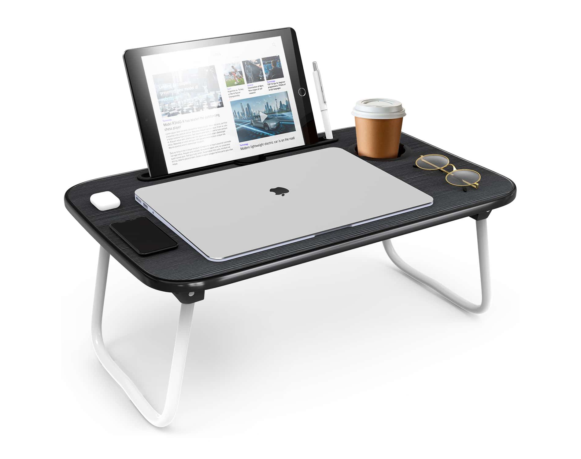 Nestl Bed Tray Table, Portable Lap Desks with Foldable Legs, Small Adjustable Laptop Stand