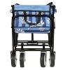 VYNXARIA Minimeetall Colorful Collapsible Foldable Wagon Cart with strapping system, Beach Wagon ,Utility Wagon Grocery Cart,blue vertical - 4 of 4