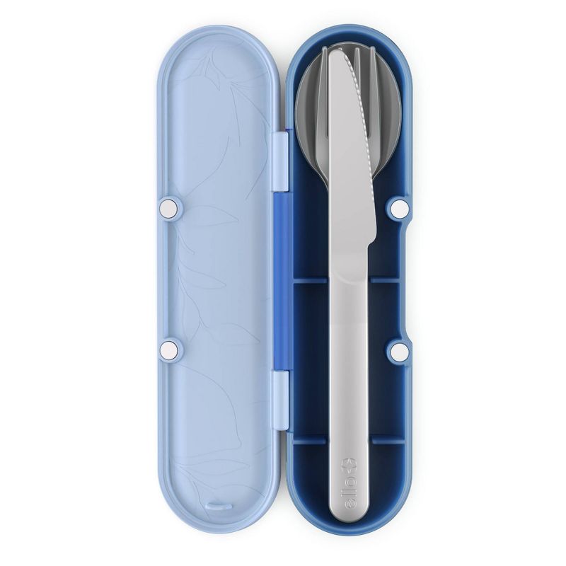 Ello On The Go Cutlery Set Silver/Blue, 3 of 4