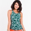 Calypsa Women's Plus Size Maya Tankini Swim Top WIth Removable Cups - 3 of 4