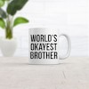 Crazy Dog T-Shirts Worlds Okayest Brother Funny Family Member Ceramic Coffee Drinking Mug 11oz Cup - 2 of 4