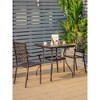 23"Set of 2 Patio Dining Chairs with Curved Armrests and Reinforced Steel Frame - 2 of 4