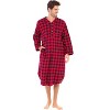 ADR Men's Nightshirt, Soft Cotton Flannel Men's Sleep Shirt, Long Henley Night Shirt Pajama - 2 of 4