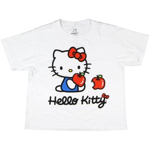 Hello Kitty Junior's Women's Cropped Junior's Adult Short Sleeve T-Shirt - 1 of 4