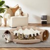 FURNIinspire Pet Crates and Houses, Cat Tunnel Bed for Indoor Cats, Round Pet Play Tunnel Toy, Brown, 49.6"*21.7"*10.6" - 2 of 4