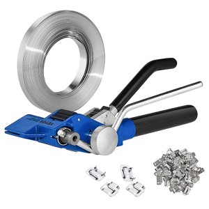 VEVOR Banding Strapping Kit with Strapping Tensioner Tool, 100 ft Length 304 Stainless Steel Banding, 100 Metal Seals,  Blue - 1 of 4