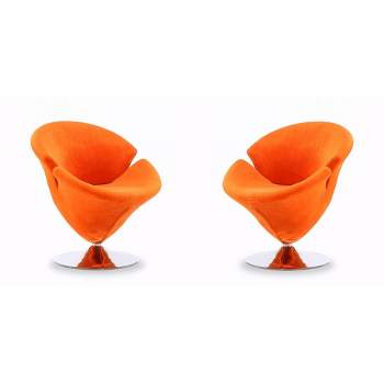 Set of 2 Tulip Velvet Swivel Accent Chairs - Manhattan Comfort