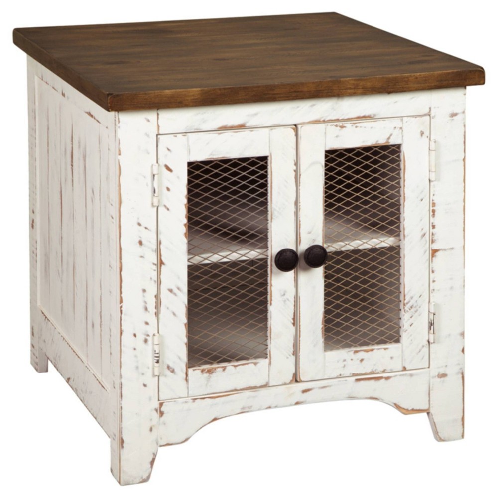 Photos - Coffee Table Ashley Wystfield End Table White/Brown - Signature Design by 