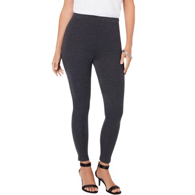 Ellos Women's Plus Size Knit Capri Leggings - 42/44, Black : Target