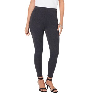 Roaman's Women's Plus Size Tall Ankle Length Essential Stretch Legging - 1 of 4