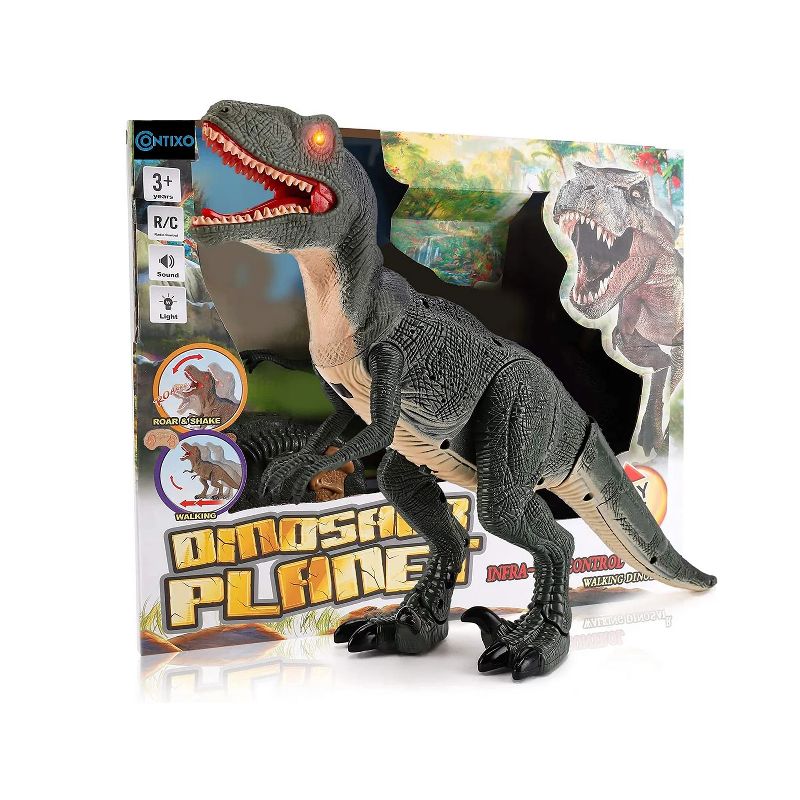 Contixo DR1 RC Dinosaur -Walking Velociraptor Dinosaur with Light-Up Eyes & Roaring Effect for Kids, 1 of 18