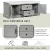 NicBex Storage Bench Modern Wooden Shoe Bench with 3 Rattan Drawers and Removable Linen Cushion for Mudroom, Entryway - 3 of 4