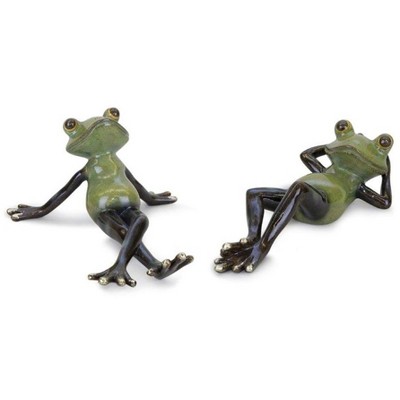 Melrose Lounging Garden Frog Figurine (Set of 2)