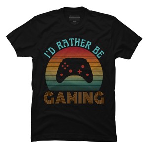 Men's Design By Humans I'D RATHER BE GAMING By punsalan T-Shirt - 1 of 2
