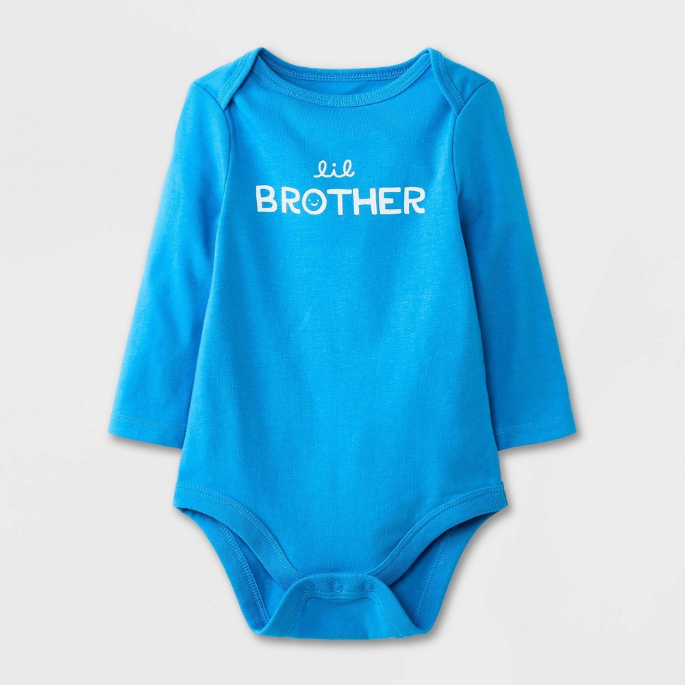 Baby Boys' 'Lil Brother' Long Sleeve Bodysuit - Cat & Jack Blue 18M