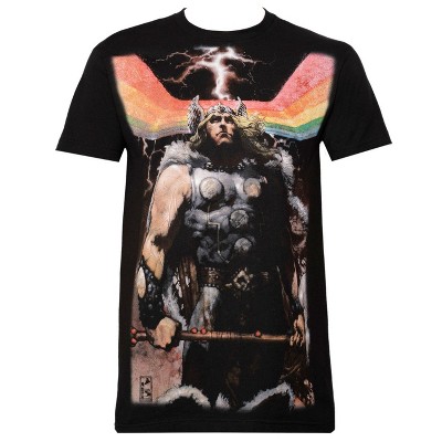 Adult Thor Rainbow Sublimated Black T-Shirt