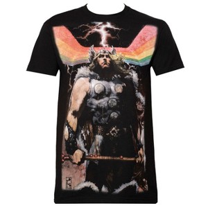 Adult Thor Rainbow Sublimated Black T-Shirt - 1 of 2