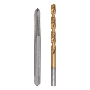 Unique Bargains High Speed Steel Titanium Plated Straight Flute Thread Tap and Twist Drill Bit - 1 of 4