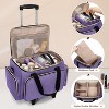 Rolling Makeup Case with 3 Removable Pouches and 1 Makeup Brush Bag, Large Makeup Bag Cosmetic Bag with Detachable Dolly - 2 of 4
