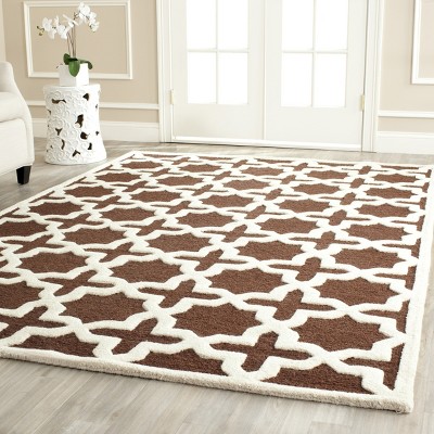 Hand-Tufted Cambridge Dark Brown/Ivory Wool 3' x 5' Area Rug