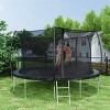 ELJGET 12/14FT Trampoline with Safety Enclosure, Double-Sided Color Pad, Arc-Shaped Poles & Ladder, Outdoor Trampoline for Kids and Adults - 3 of 4