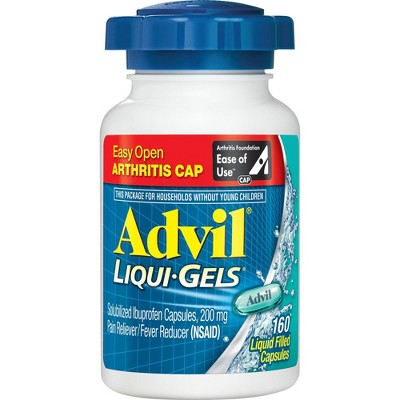 Advil Easy Open Cap Pain Reliever/Fever Reducer Capsules - Ibuprofen (NSAID) - 160ct