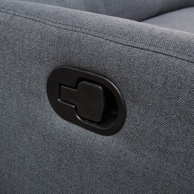 Halima Black Microfiber Tufted Reclining Loveseat