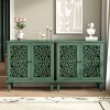 Vintage Display Storage Sideboard with 2 Hollow-Carved Doors, Elegant Accent Cabinet for Living Room, Entryway, or Small Spaces-Panipeachy - 3 of 4
