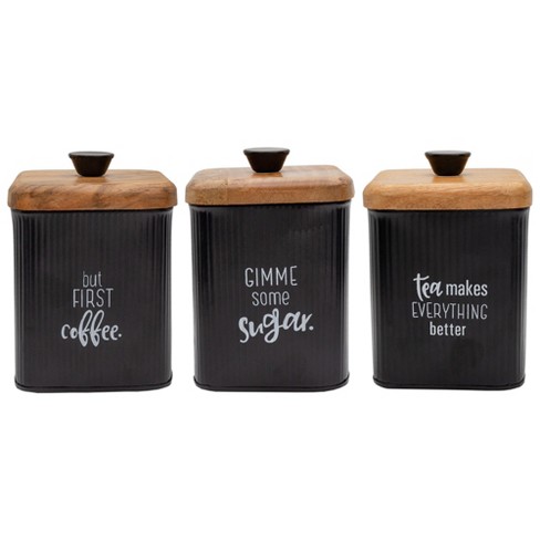 Auldhome Design-7qt Enamelware Flour Canister Black : Target