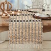 Saro Lifestyle Textured Bold Stripe Fringe Table Runner, 16"x72", Black - image 3 of 3