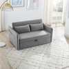 Sofa Bed With Headboard, Pull Out Sofa Bed, Velvet Love Seat Couch, Modern Love Seat With USB Port 2 Side Pockets And 2 Throw Pillows - 2 of 4