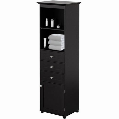 Costway Bathroom Tall Storage Cabinet Freestanding Linen Tower w