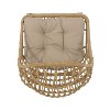 CAVINAS Outdoor Rattan Cocoon Patio Egg Chairs with Cushions & Stand,Patio Lounge Chairs for Backyard,Balcony,Poolside,Brown - 4 of 4