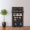 Coucheta 10-Tier Shoe Organizer - Extra Wide Non-Woven Storage Tower for 45 Pairs, Dark Brown - 2 of 4
