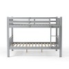 Twin Over Twin Kids' Clare Bunk Bed Gray - ioHOMES: Built-In Guard Rails & Ladder, Wood Veneer, Transitional Style - 3 of 4