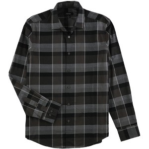 Alfani Mens Textured Plaid Button Up Shirt - 1 of 1