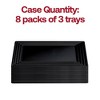 Smarty Had A Party 11" x 16" Black Rectangular with Groove Rim Plastic Serving Trays (24 Trays) - 4 of 4