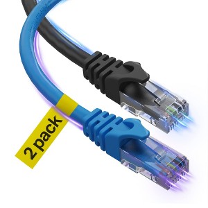 Ultra Clarity Cables 2-Pack Cat6 Ethernet Cable - 10Gbps High-Speed LAN for Router, Modem, Gaming, PS5, PC - Bl - 1 of 4