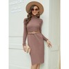 BLUEMING Womens Turtleneck Sweater Dress Slim Fit Long Sleeve Bodycon Ribbed Knit Midi Sweater Dress - 2 of 4