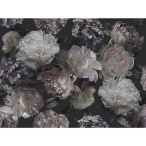 Moonlit Garden Peel and Stick Wallpaper Mural Black - RoomMates: Vinyl Self-Adhesive Modern Wall Decor - 1 of 4