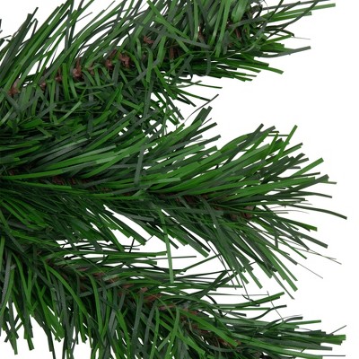 24-Inch Green Artificial Pine Christmas Wreath with Metal Frame