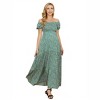 Off the Shoulder Dress Women's Smocked Tiered Maxi Dress Puff Sleeve Ruffle Maternity Maxi Dress Blue S - 2 of 2